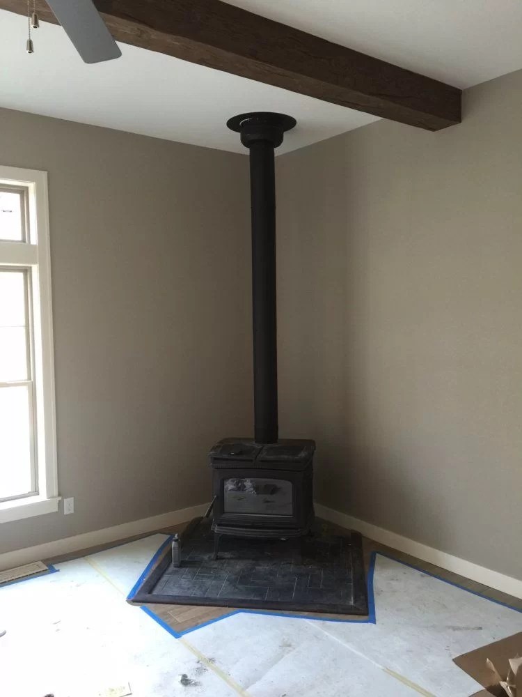 How To Install Wood Burning Stove Pipe Through Ceiling Shelly Lighting