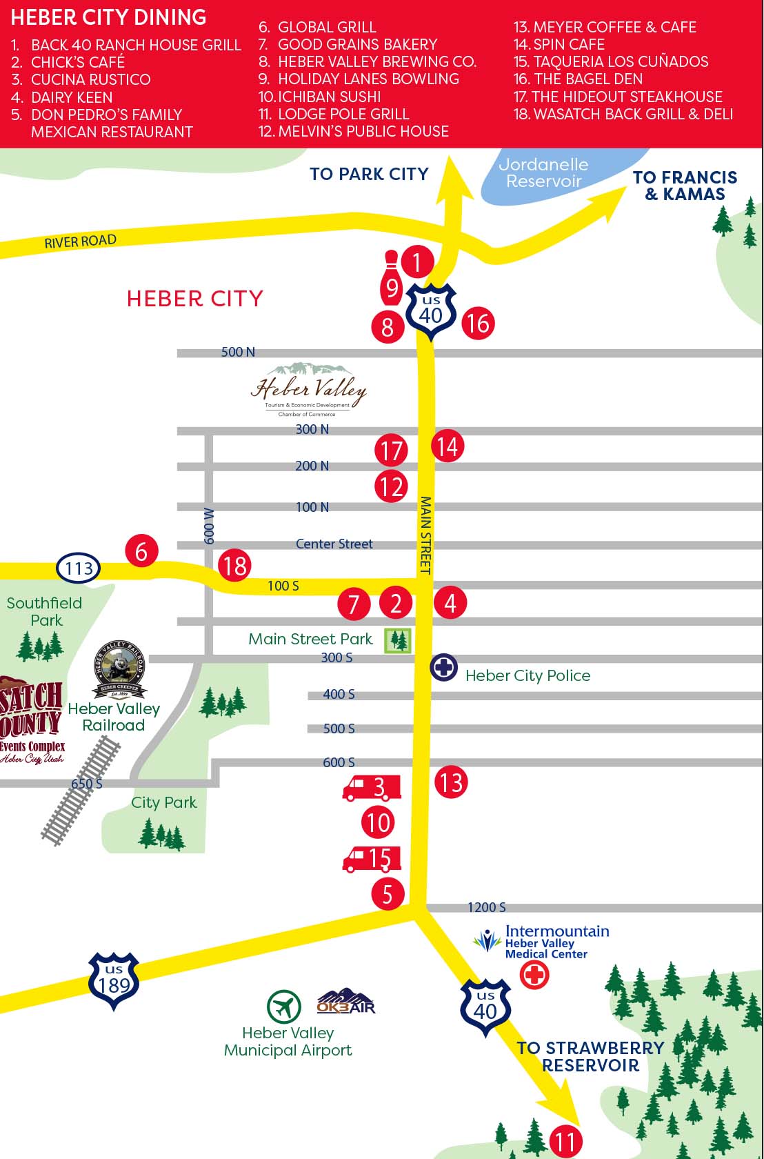 Heber Valley and Midway Dining Maps Heber Valley Guide