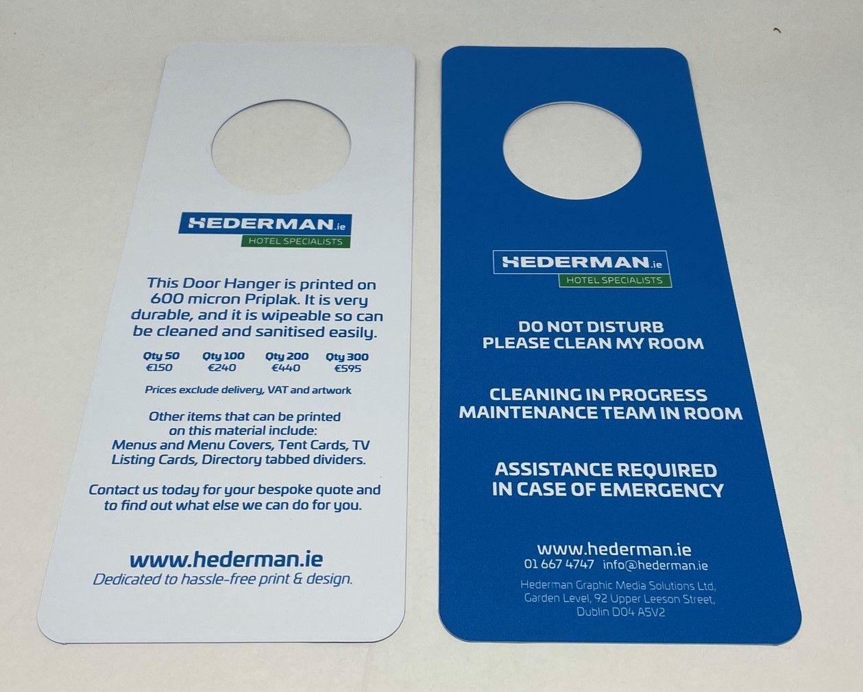 Hederman Durable Door Hanger Sample Hederman Hasslefree print and
