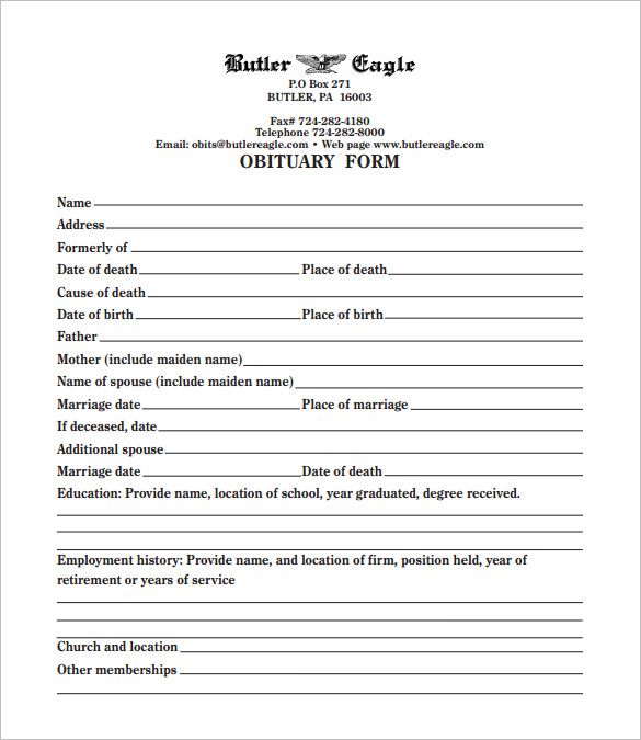 8 Best Ways How to Write Funeral Obituary Template hennessy events