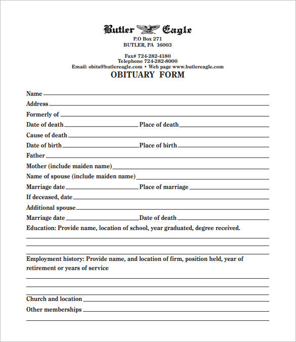 8 Best Ways How to Write Funeral Obituary Template hennessy events