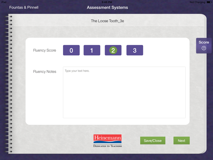 Heinemann Fountas & Pinnell Classroom™ Reading Record App Help