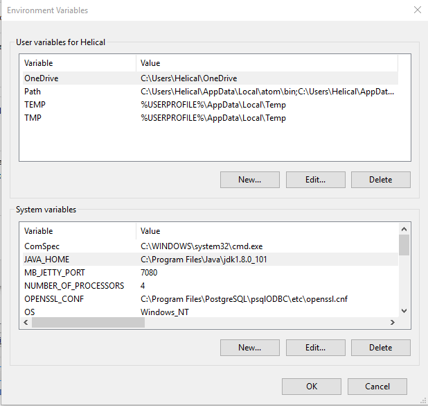 Configure JAVA_HOME / JRE_HOME Environment Variables