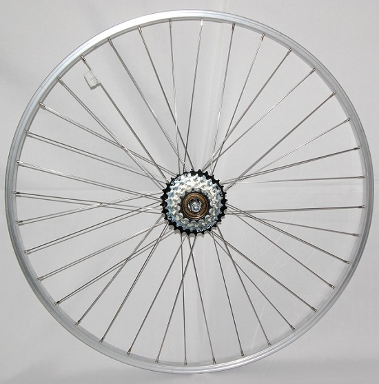 K28 Hinterrad 28 Zoll Laufrad mit Zahnkranz 7fach Kastenfelge silber eBay