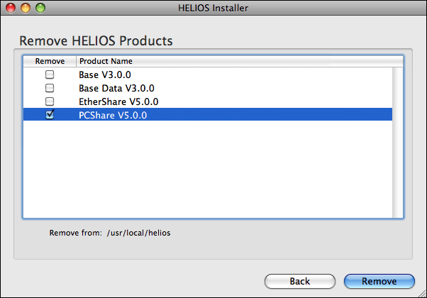 Uninstalling the HELIOS software