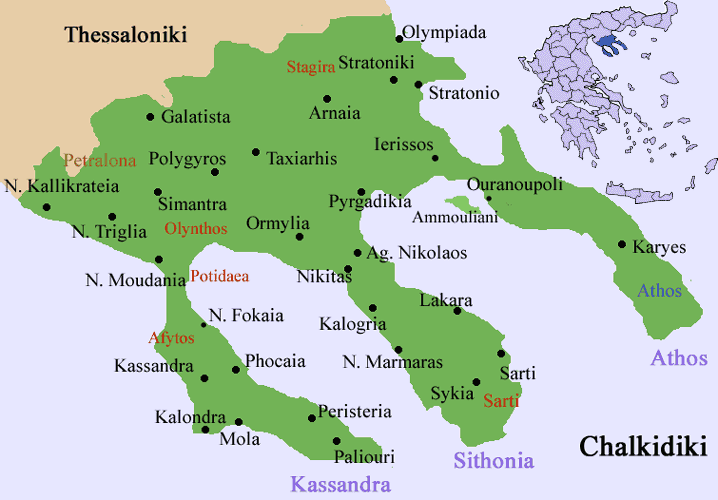 Chalcidice Ancient Greece Map Olynthus