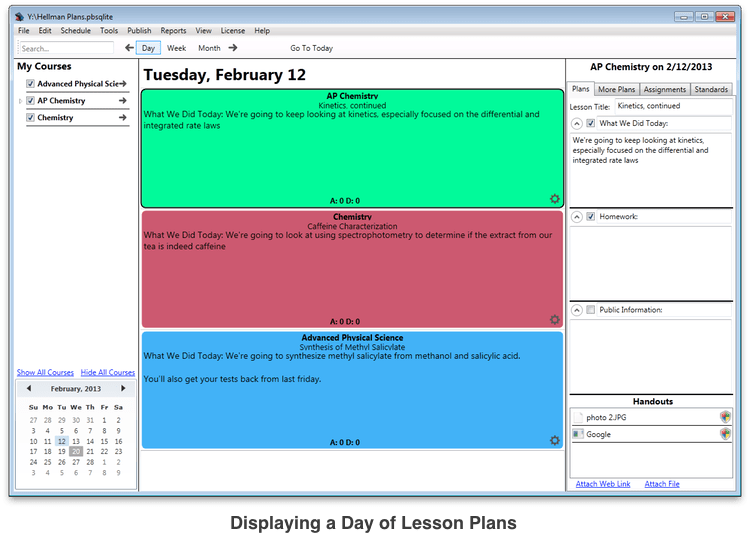 Planbook for Windows Elegant Lesson Planning Software for Educators.