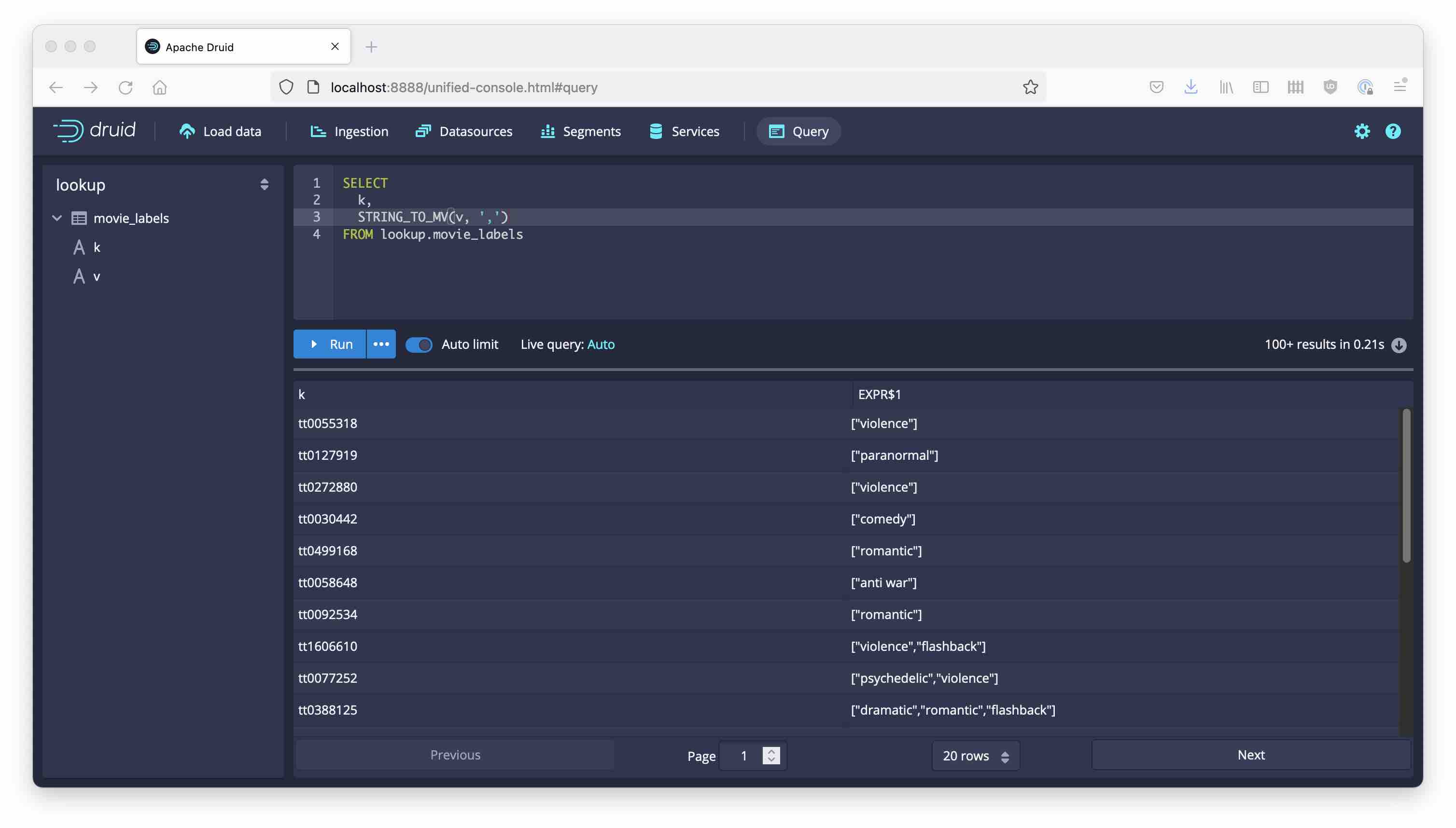 Druid Data Cookbook MultiValue Dimensions Inside Lookups