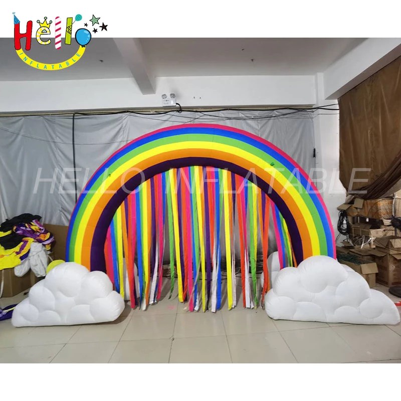 Inflatable cartoon rainbow ribbon archway blow up archway inflatable gateHello Inflatables