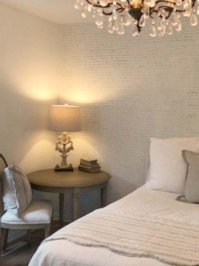 How to Create a Chic French Script Stenciled Accent Wall! Hello Lovely