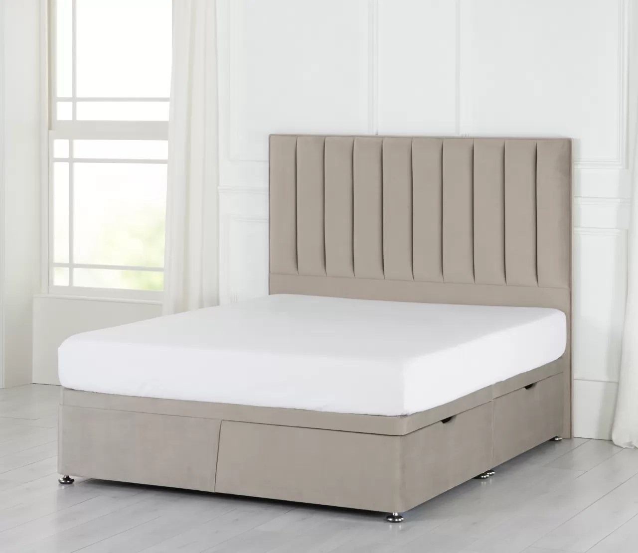 Leo Luxury Vertical Panelled Upholstered Headboard by