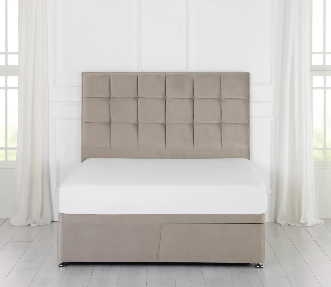 Lewis Luxury Square Panelled Upholstered Headboard by Hello Sunday