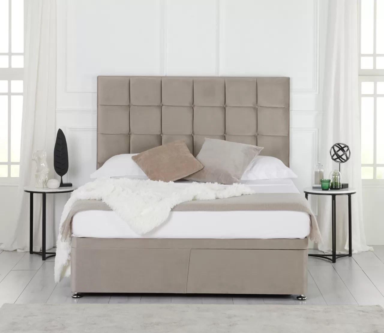 Lewis Luxury Square Panelled Upholstered Headboard by Hello Sunday