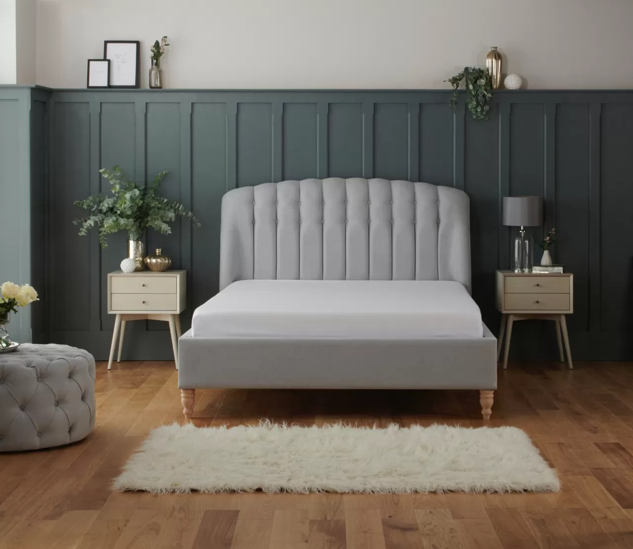 Sophia Luxury Curved Upholstered Bed by Hello Sunday