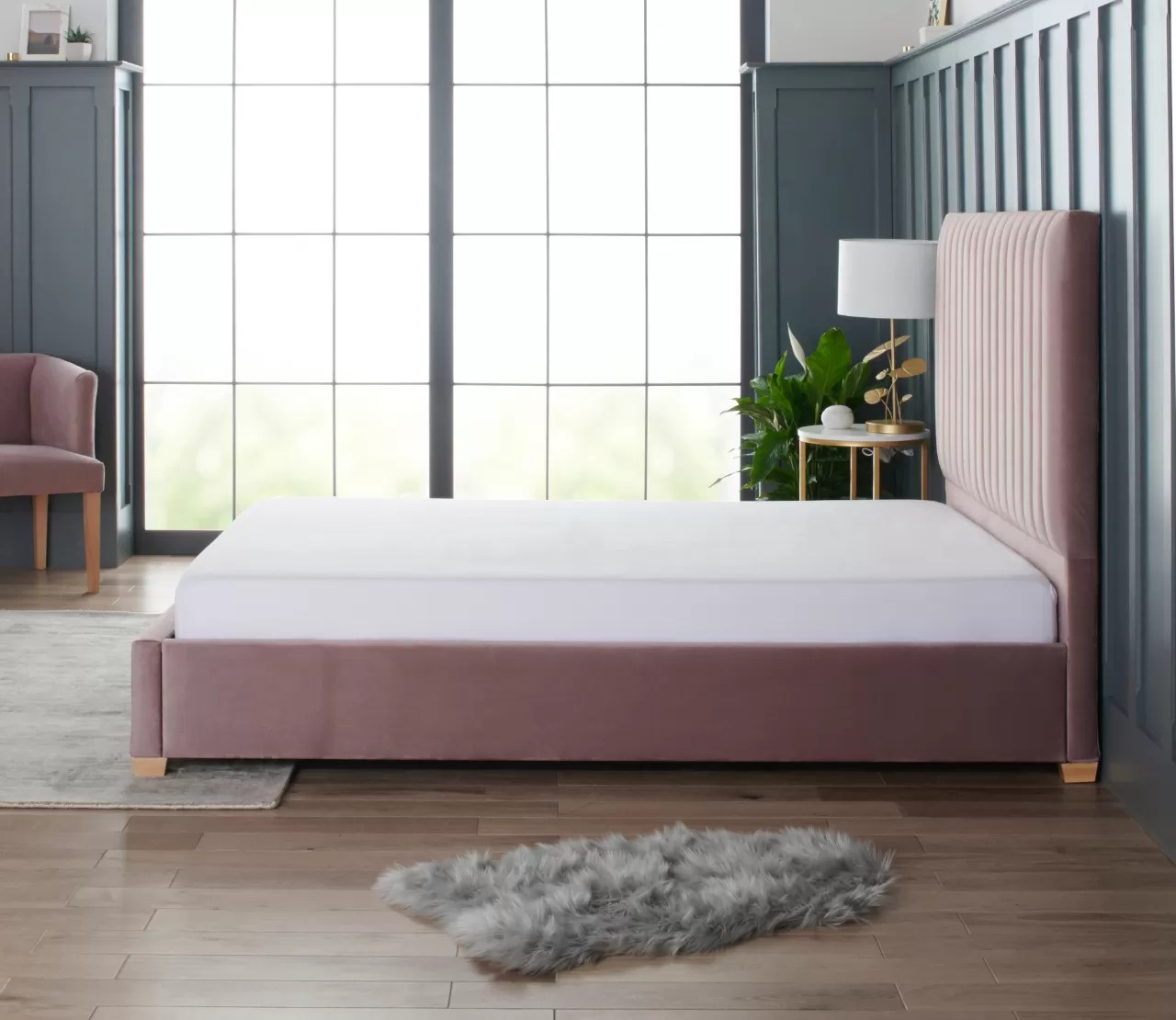 Ava Luxury Vertical Panelled Upholstered Bed by Hello Sunday