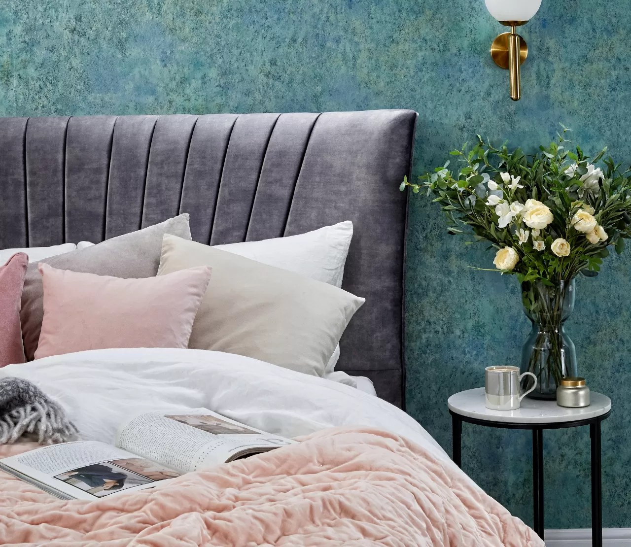 Jasmine Luxury Upholstered ArtDeco Style Bed by Hello Sunday