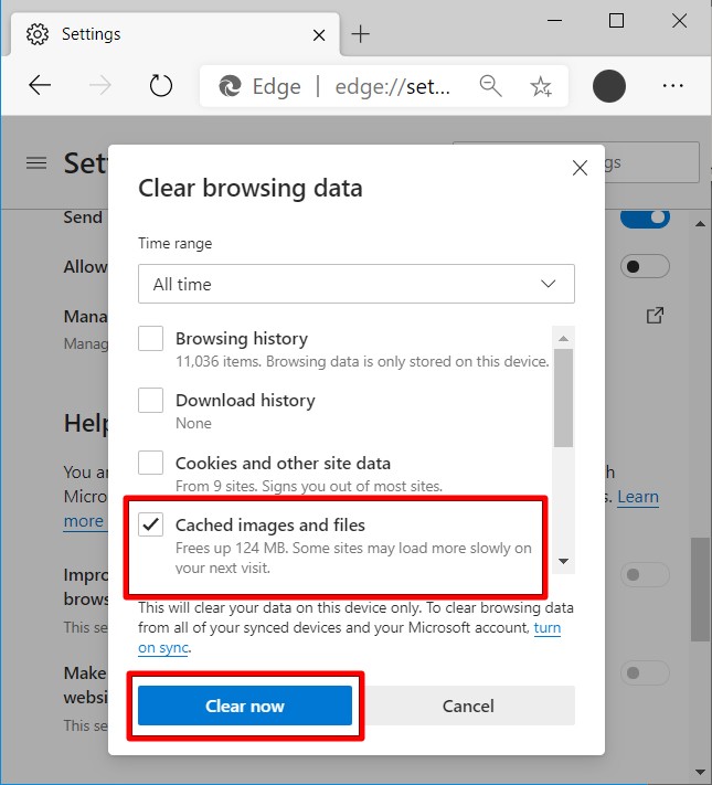 Clear cache microsoft edge chromium bapcut