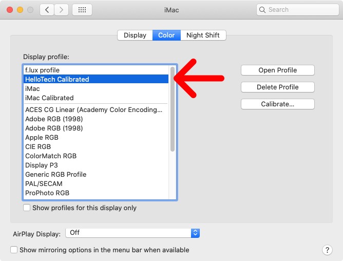 Mac color calibration bdaontheweb