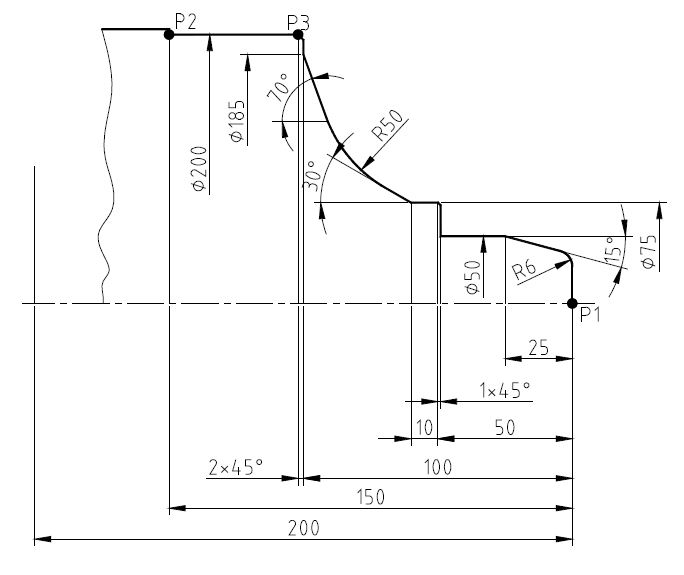Fanuc CNC Direct Programming of Profile (angles and round edges