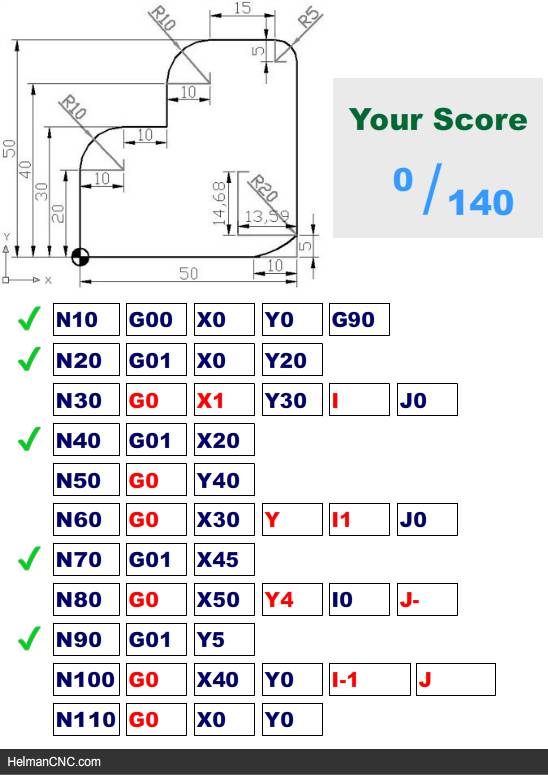 Fill in the blank CNC Programming Milling Exercise Helman CNC