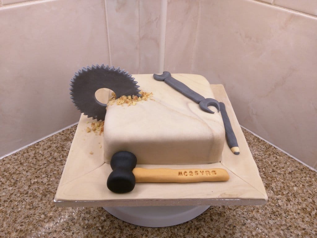 Dad's 25 year Saw blade tool cake. Help Me Bake
