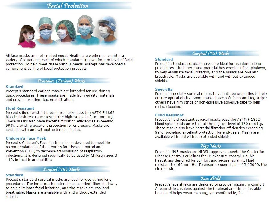 Combination Mask TieOn DualGard Blue 25/Bx, 4 BX/CA Henry Schein Medical