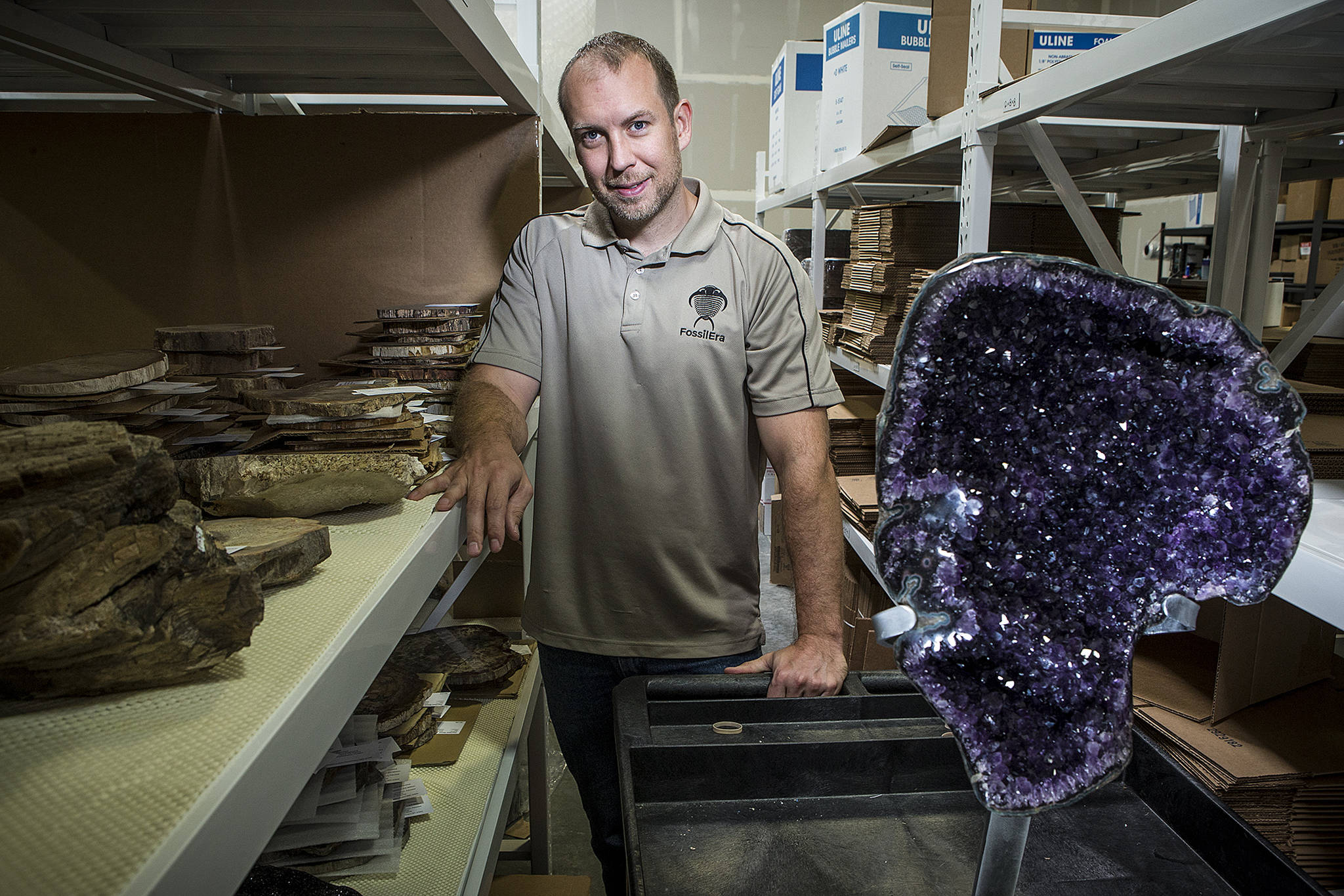 Sip wine and browse hundreds of fossils and minerals