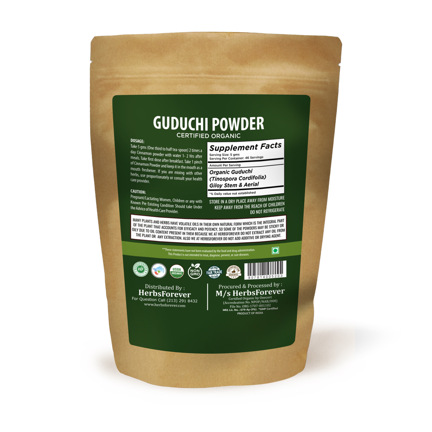Guduchi Powder Organic Ayurvedic Health Product HerbsForever