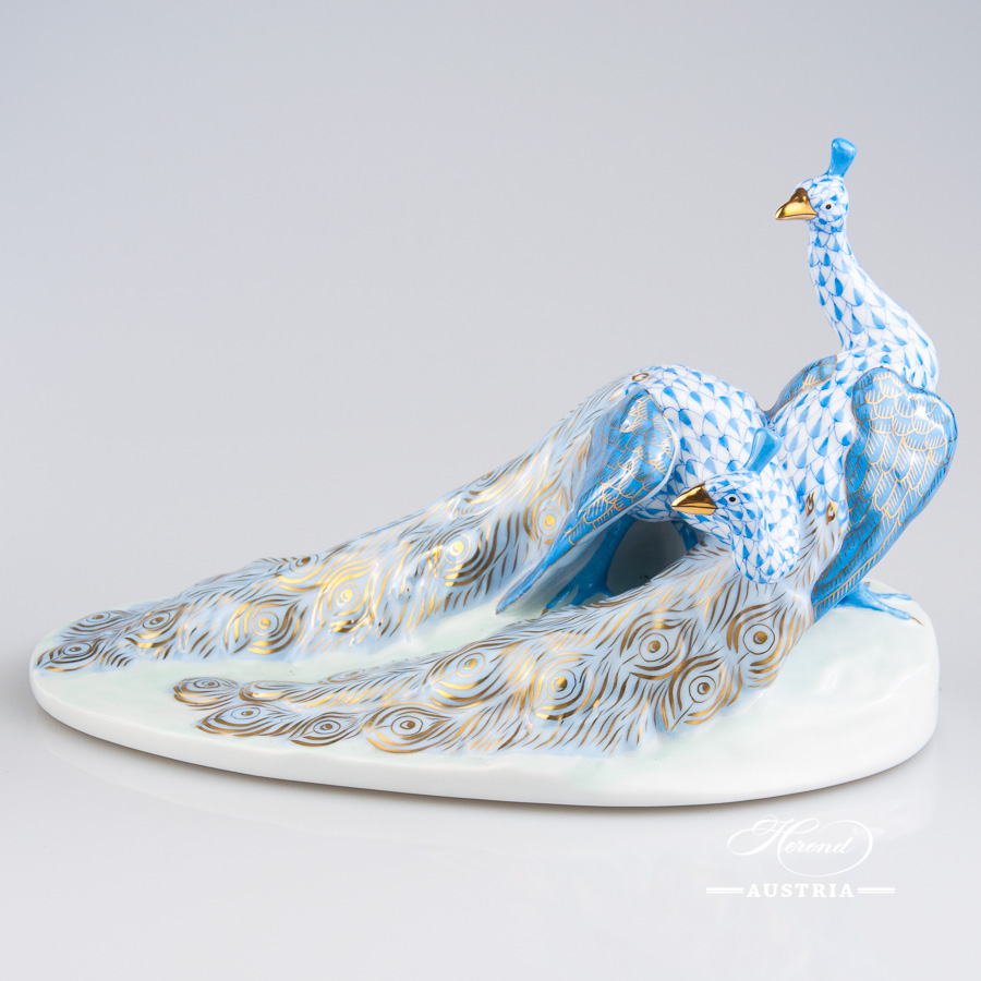 Pair of Peacocks Herend Animal Figurine