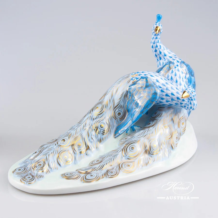 Pair of Peacocks Herend Animal Figurine