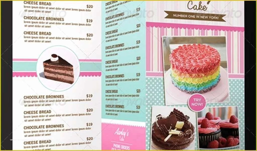 Bakery Menu Templates Free Download Of Cake Brochure Template Free