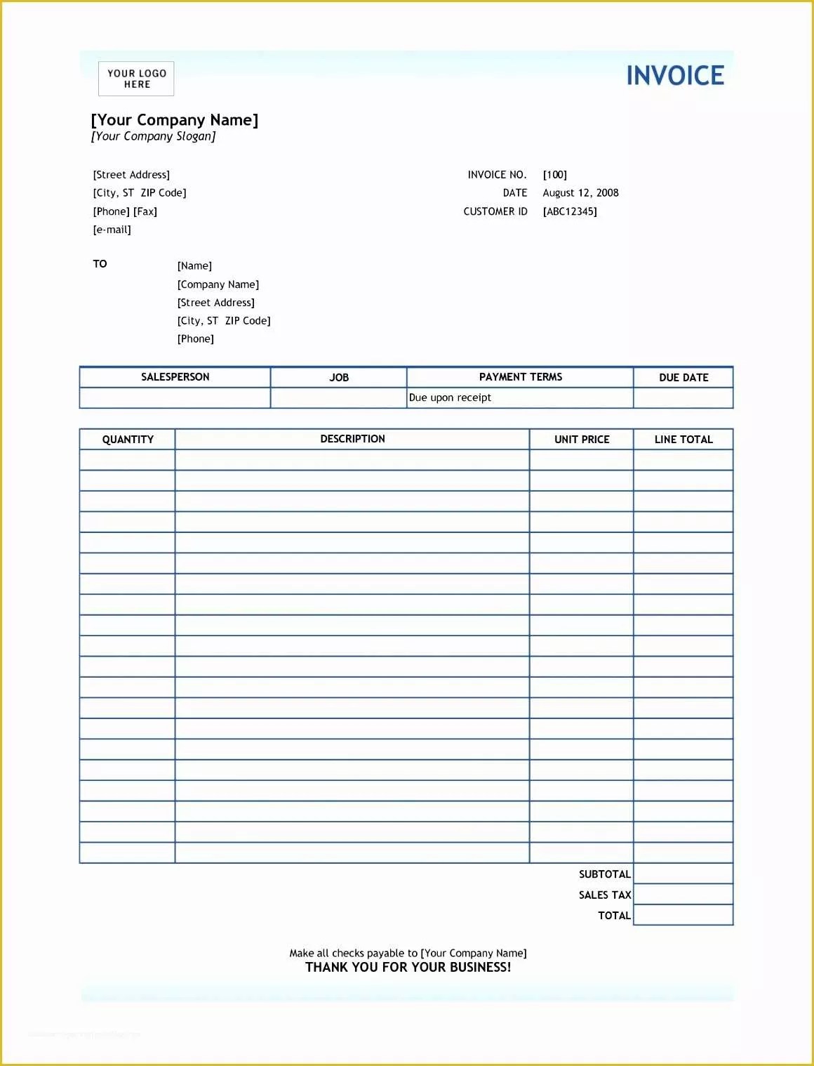 Excel Templates Free Download Of 10 Microsoft Excel Invoice Template