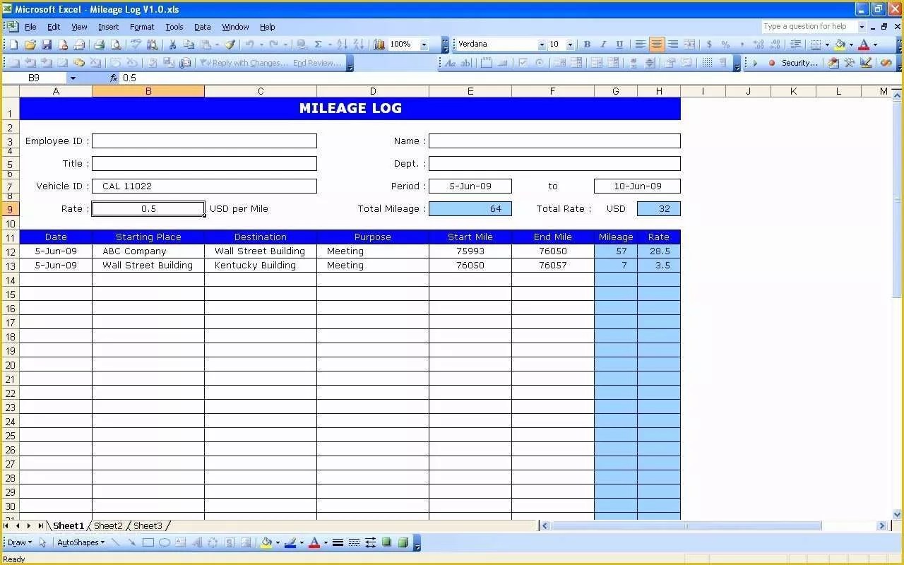 Excel Templates Free Download Of Vehicle Log Book Template Excel Free