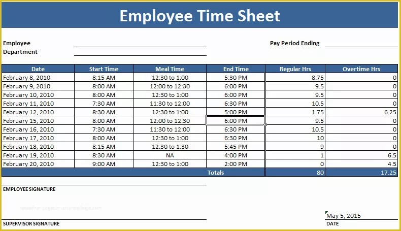 Free Excel Biweekly Timesheet Template Of Employee Timesheet Template