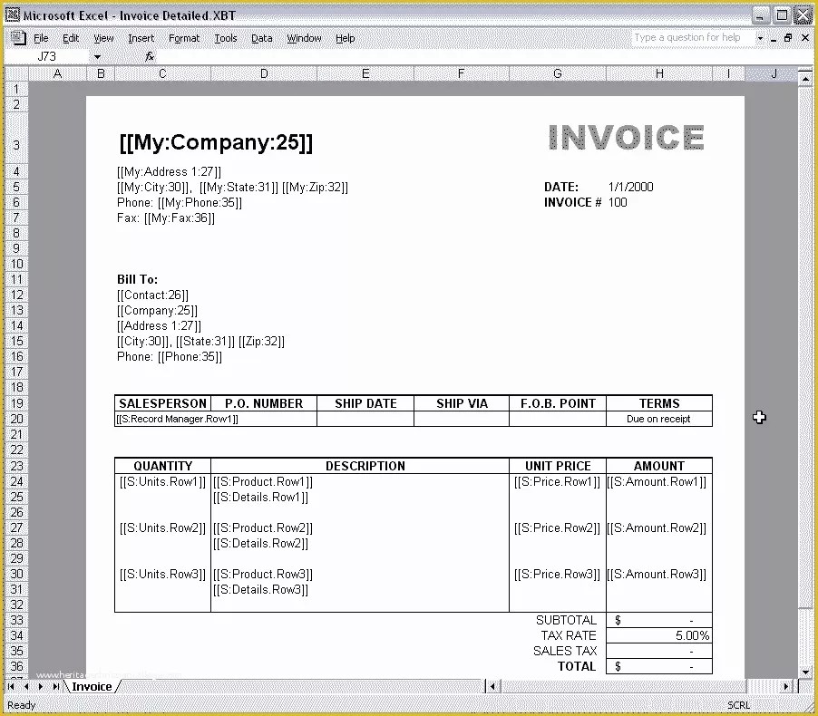 Free Invoice Template Excel Of Invoice Template Excel 2007