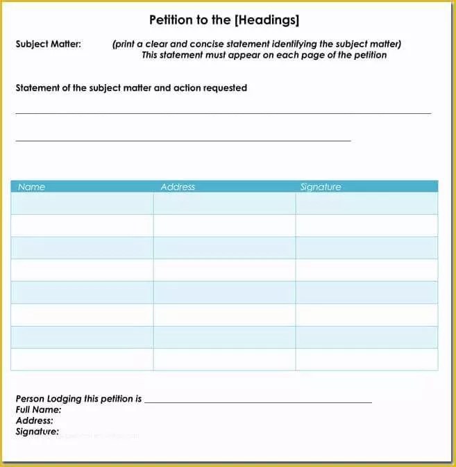 Free Template for Petition Signatures Of Petition Templates Create Your