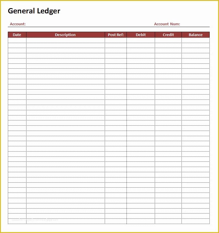 Ledger Sheet Template Free Of 10 Rental Ledger Templates Pdf