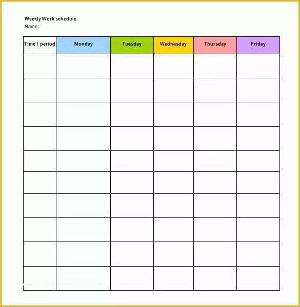 Monthly Employee Schedule Template Free Of 20 Hour Work Week Template