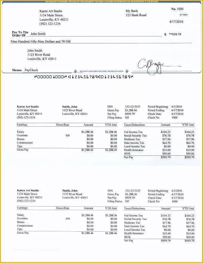 Payroll Check Template Free form Of Payroll Checks and Stubs Printed by
