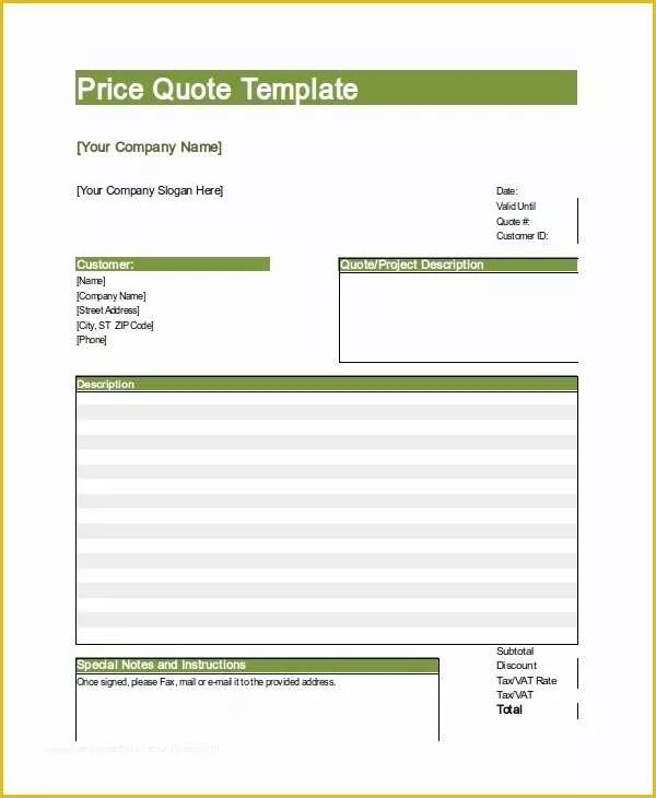 Quotation Template Excel Free Download Of 53 Quotation Templates Pdf