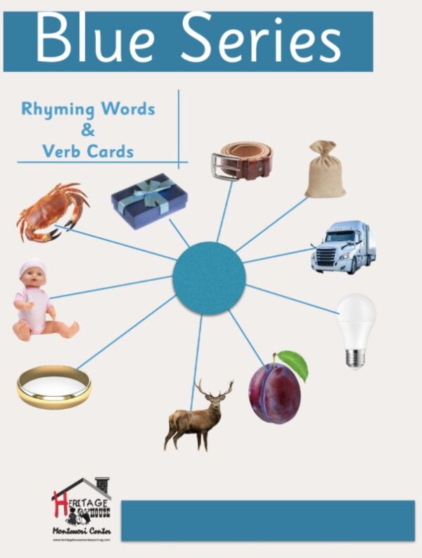 Blue Level Rhyming Words & Verb Cards Heritage House Montessori