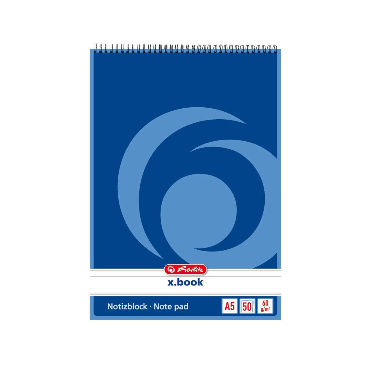 spiral note pad A5 50 sheets ruled Herlitz