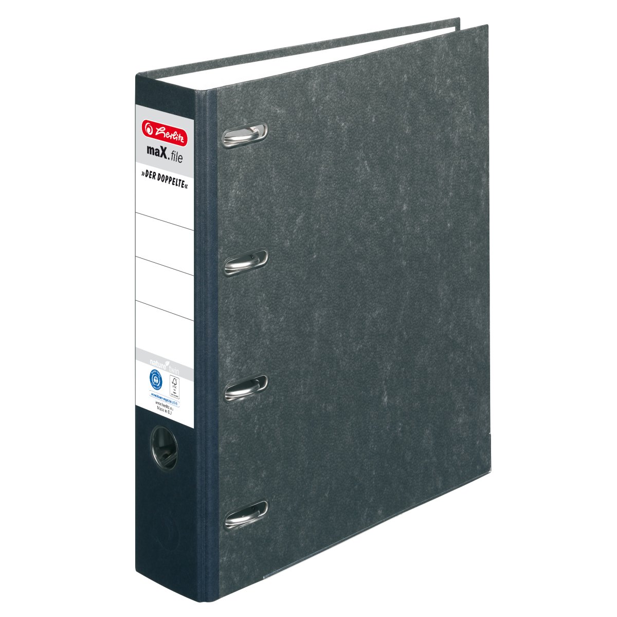 double lever arch file maX.file nature A4 7cm black Herlitz