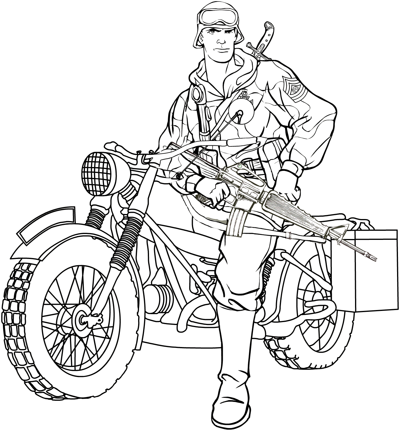 Motorcycle Soldier HeroMachine Character Portrait Creator