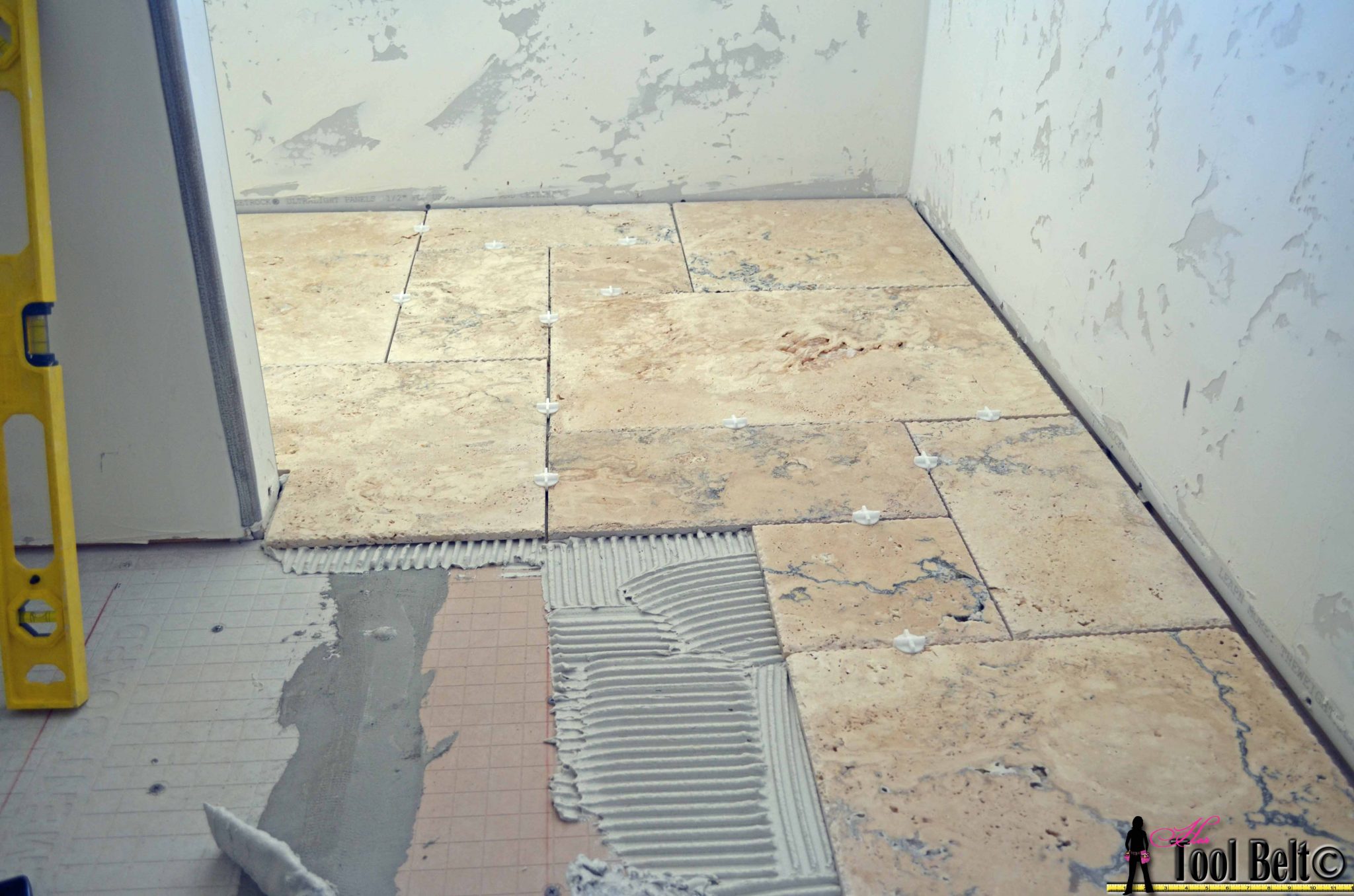 Travertine Versailles Pattern Tile Tutorial Her Tool Belt