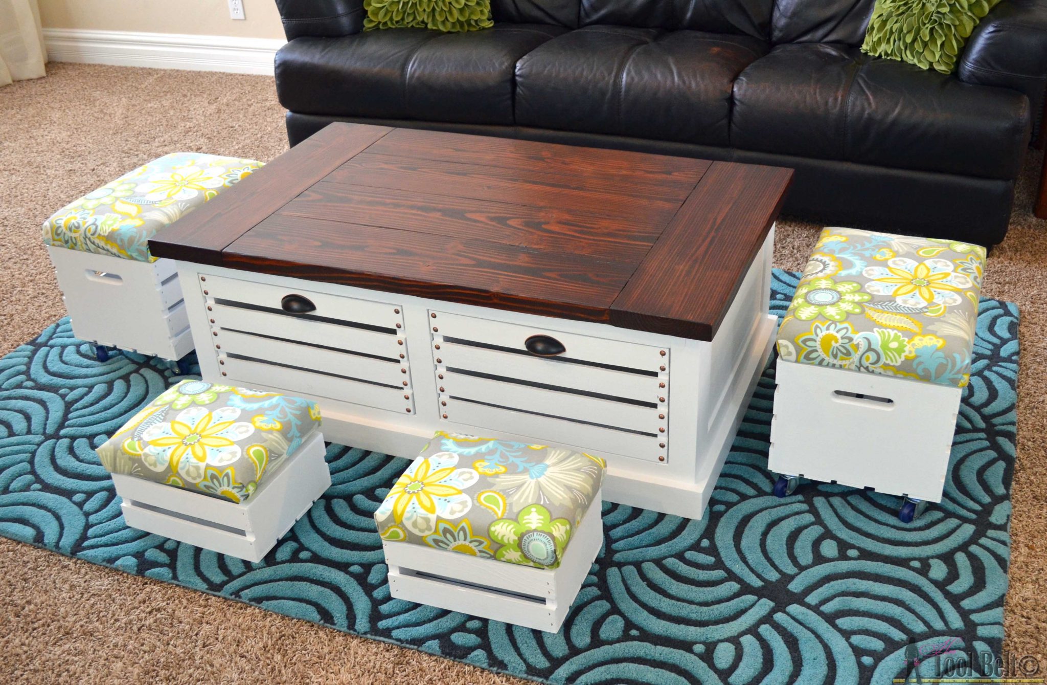 Crate Storage Coffee Table and Stools Her Tool Belt