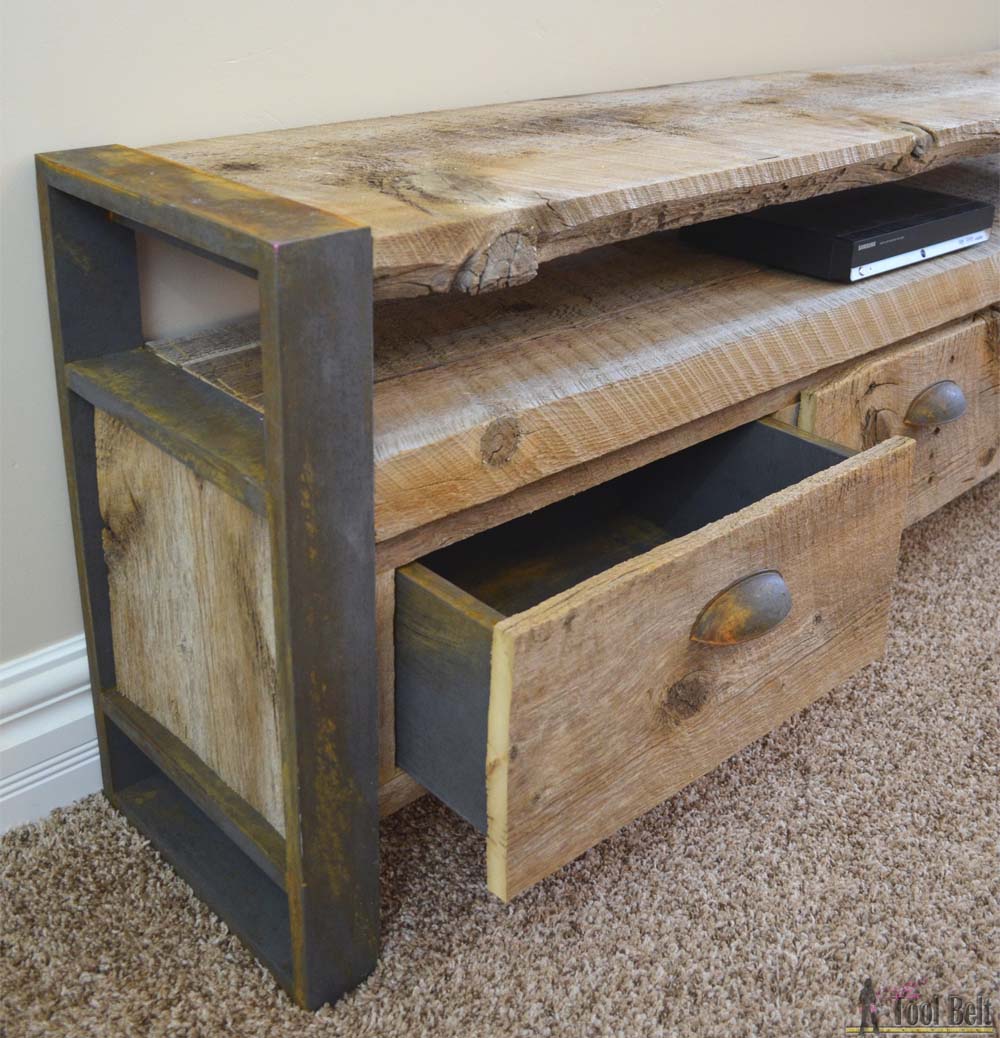 Rustic Media Console Table Her Tool Belt