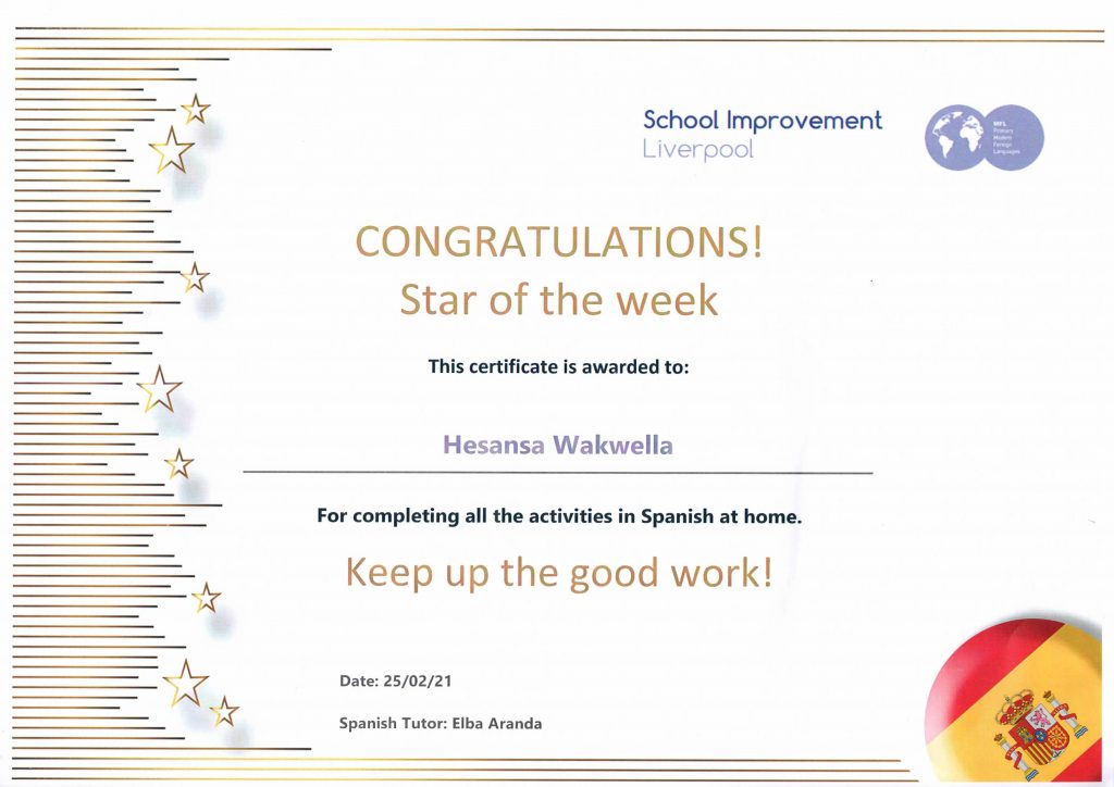 Spanish certificate from school The Blog Of Hesansa Kemindi