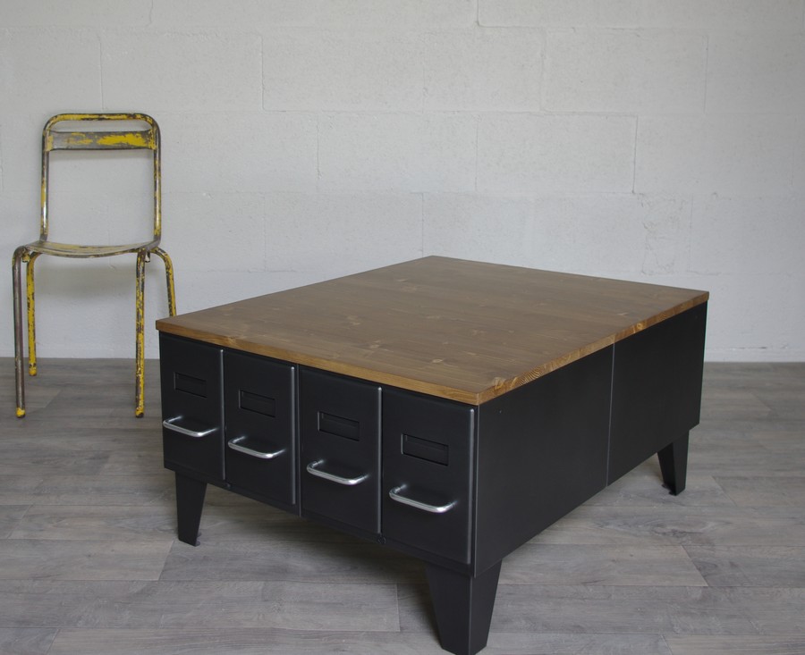 Table Basse Style Table Basse Metal Et Bois Maisonjoffrois