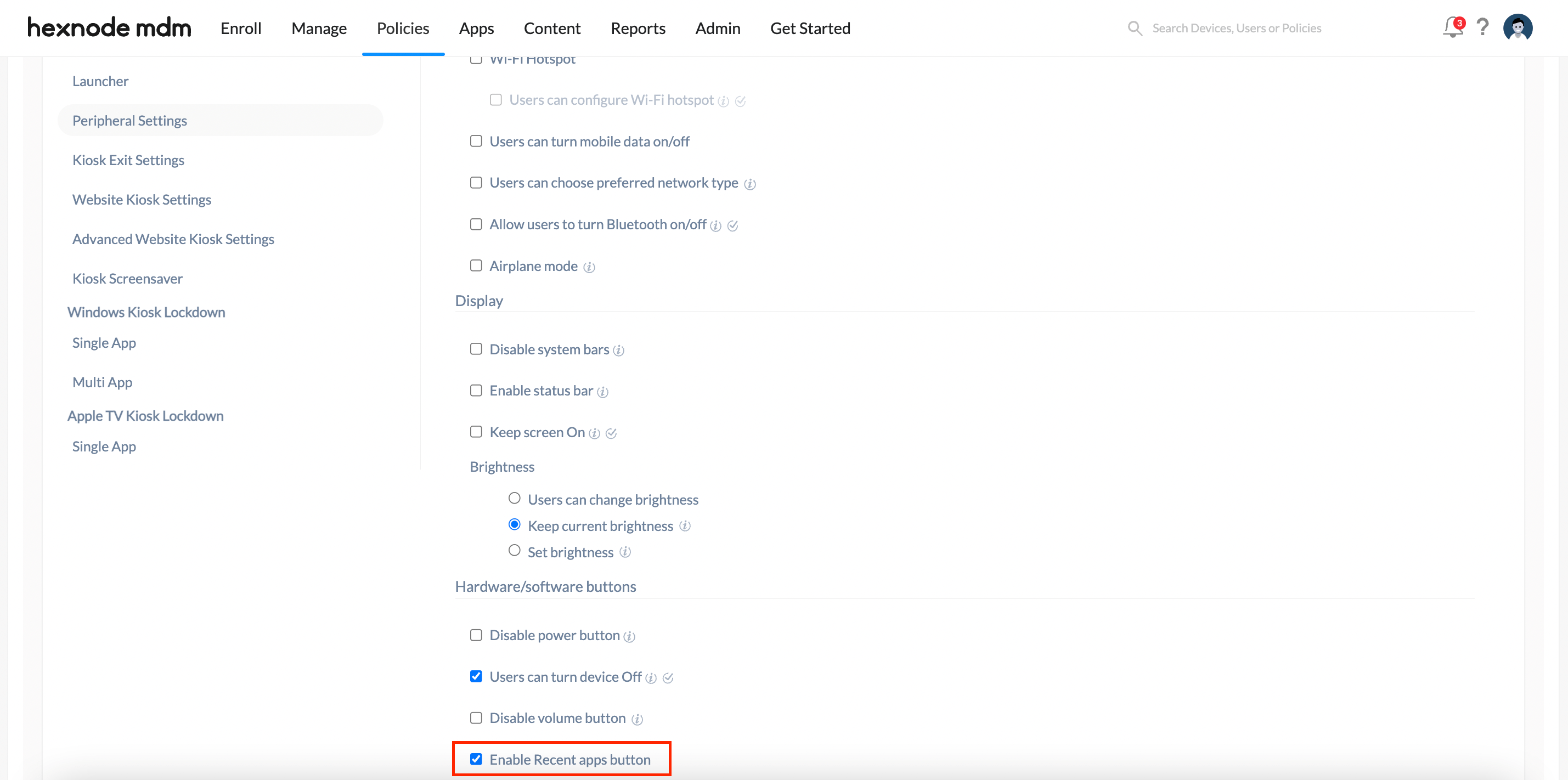 App Overview on Android Nav Bar (Access Denied in KIOSK mode) Unified